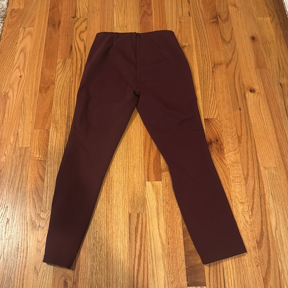 rag & bone Simone Ponte Pants Burgundy Side Stripe Black White - Picture 3 of 6